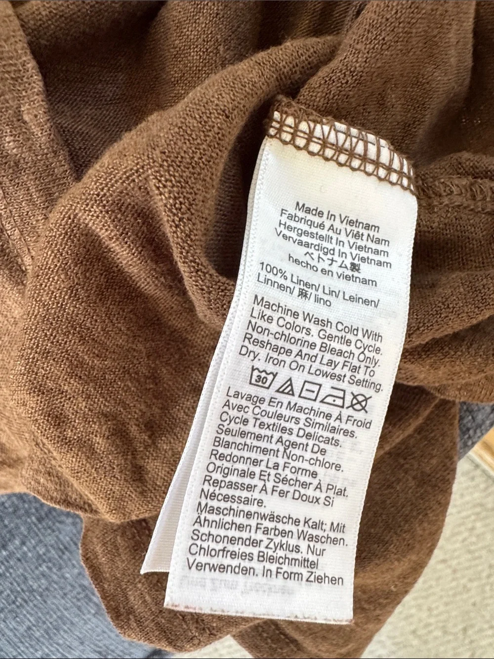 J. Crew Brown Linen Crewneck Tee